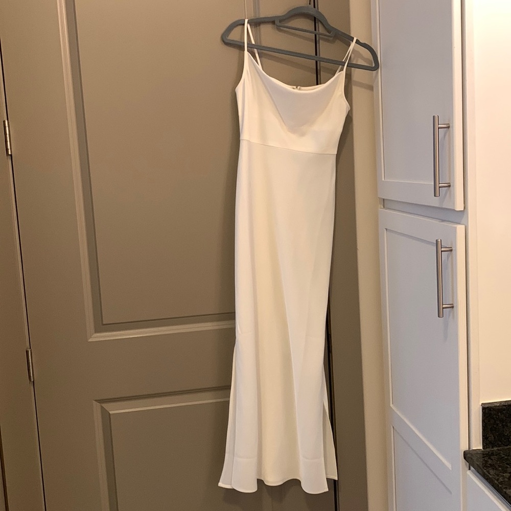 Midi satin white dress